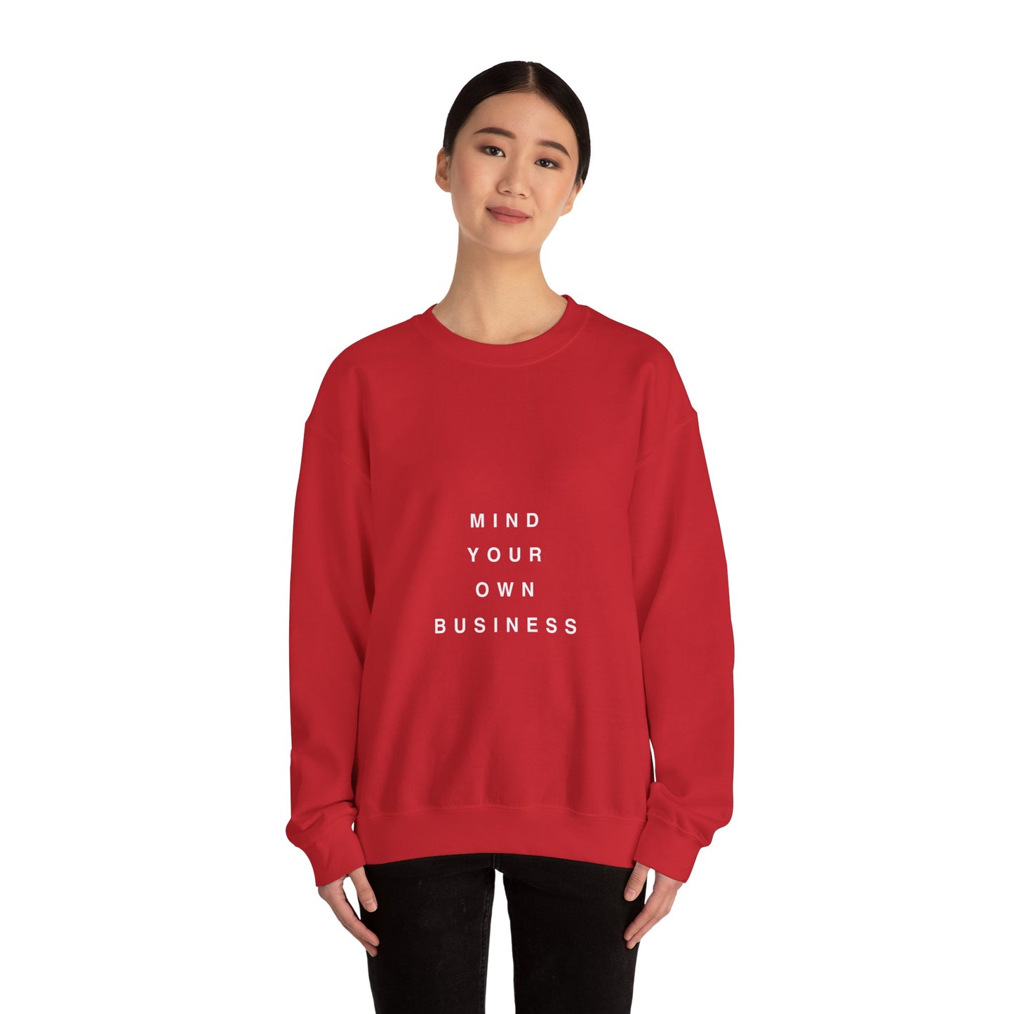 Mind Your Own Business Dark - Unisex Heavy Blend™ Sweatshirt met ronde hals