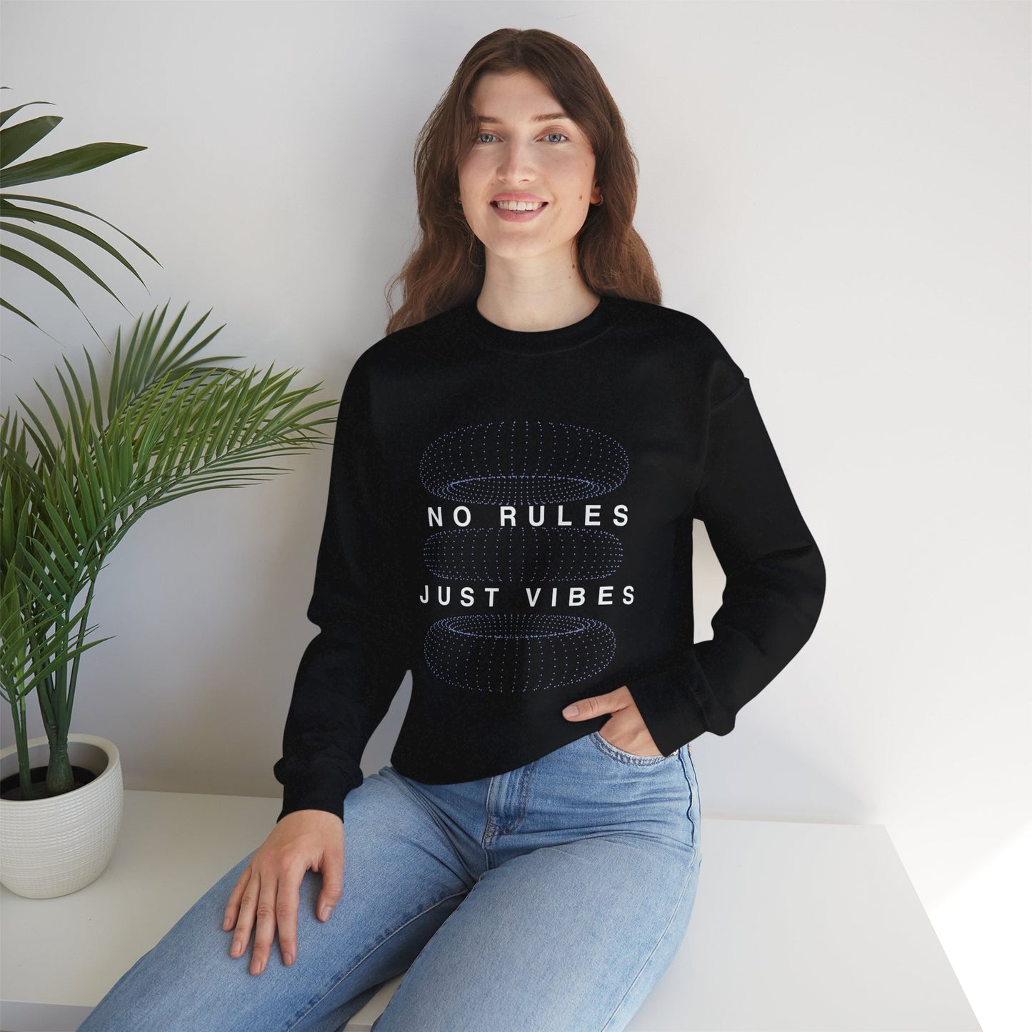 No Rules Just Vibes Dark - Unisex Heavy Blend™ Crewneck Sweatshirt